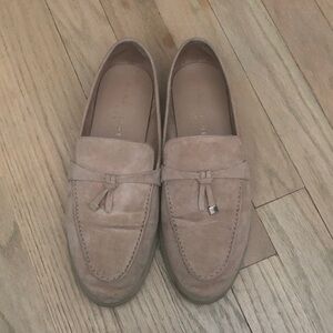 Marc Fisher Beige Suede Tassel Loafers - Slip-Ons